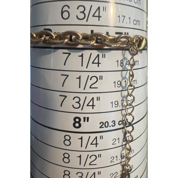 Aldo Gold Tone Coin Chain Bracelet Elizabeth Half Penny Layer Adj 7.5" + 2" - Picture 6 of 6